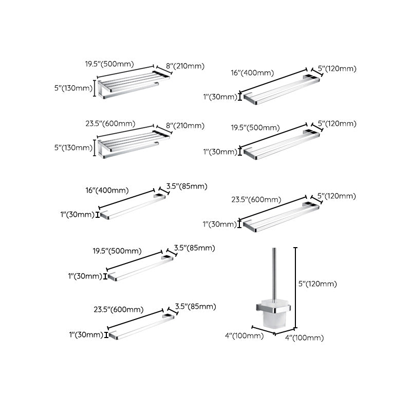 Avtoit | 5-piece Bathroom Accessory Set Modern Polished Chrome Bathroom Set