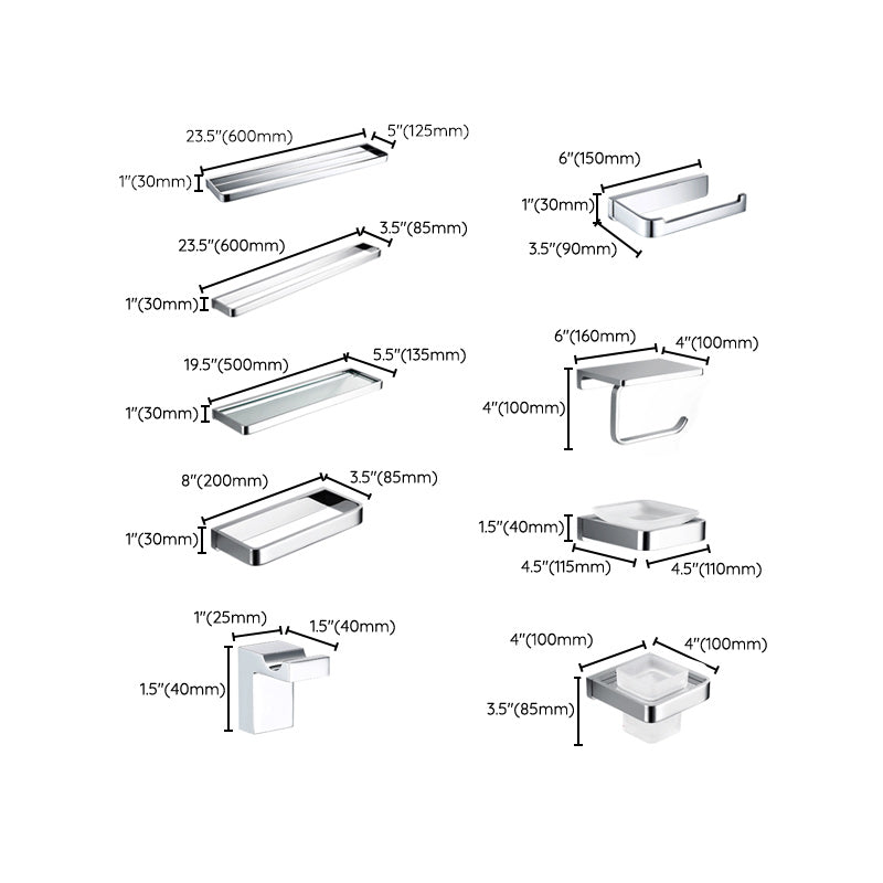 Avtoit | 5-piece Bathroom Accessory Set Modern Polished Chrome Bathroom Set