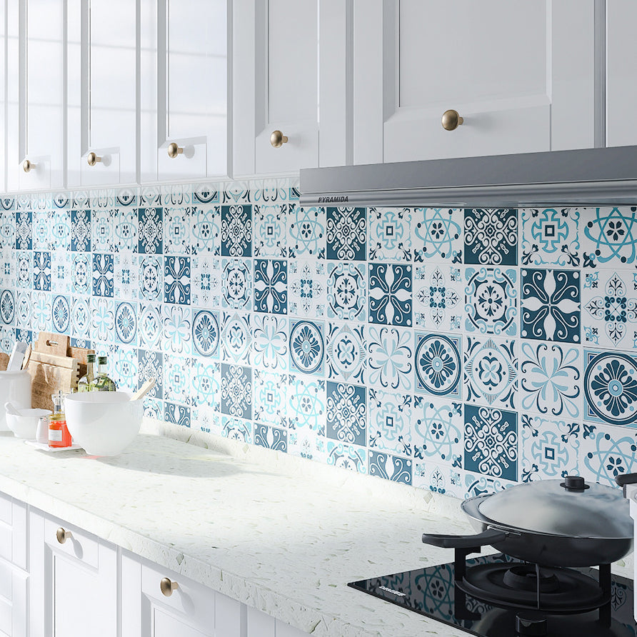 Avtoit | Plastic Peel & Stick Tile Square Stain Resistant Wallpaper for Back Wall