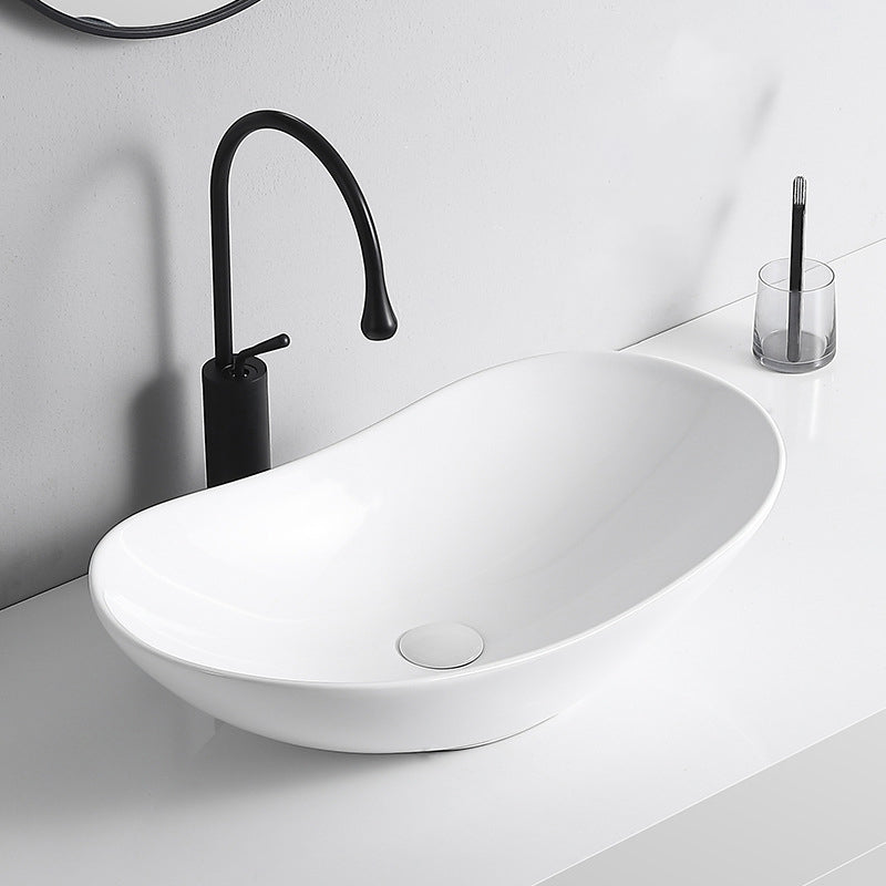 Avtoit | Modern Vessel Sink Porcelain Rectangular Vessel Sink (Not Including Faucet)