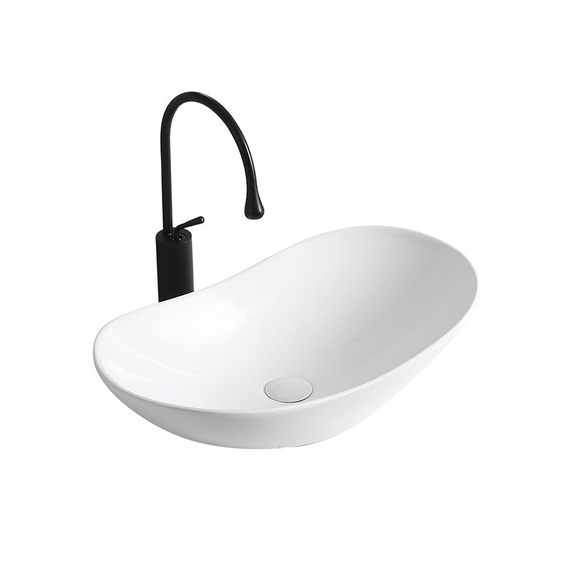 Avtoit | Modern Vessel Sink Porcelain Rectangular Vessel Sink (Not Including Faucet)