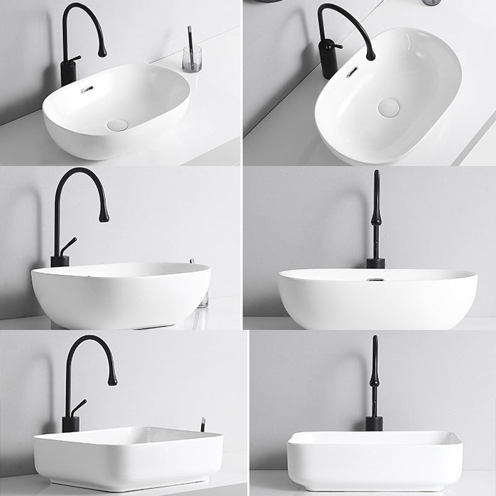Avtoit | Modern Vessel Sink Porcelain Rectangular Vessel Sink (Not Including Faucet)