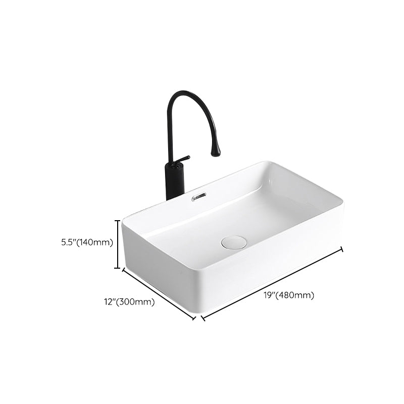 Avtoit | Modern Vessel Sink Porcelain Rectangular Vessel Sink (Not Including Faucet)