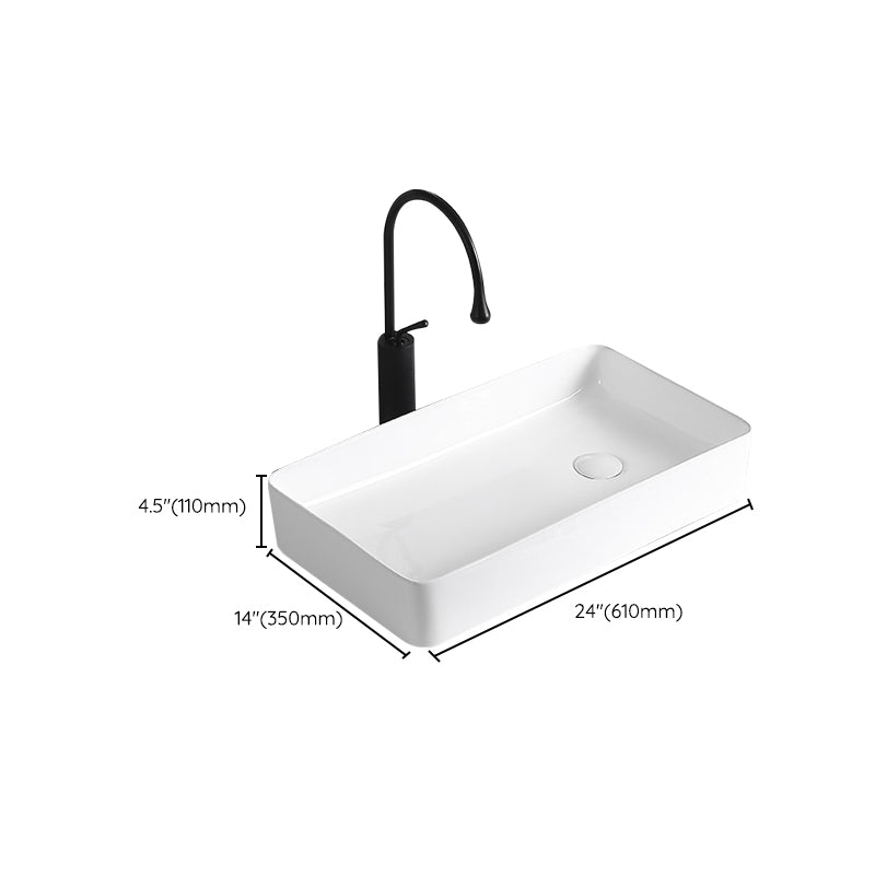 Avtoit | Modern Vessel Sink Porcelain Rectangular Vessel Sink (Not Including Faucet)