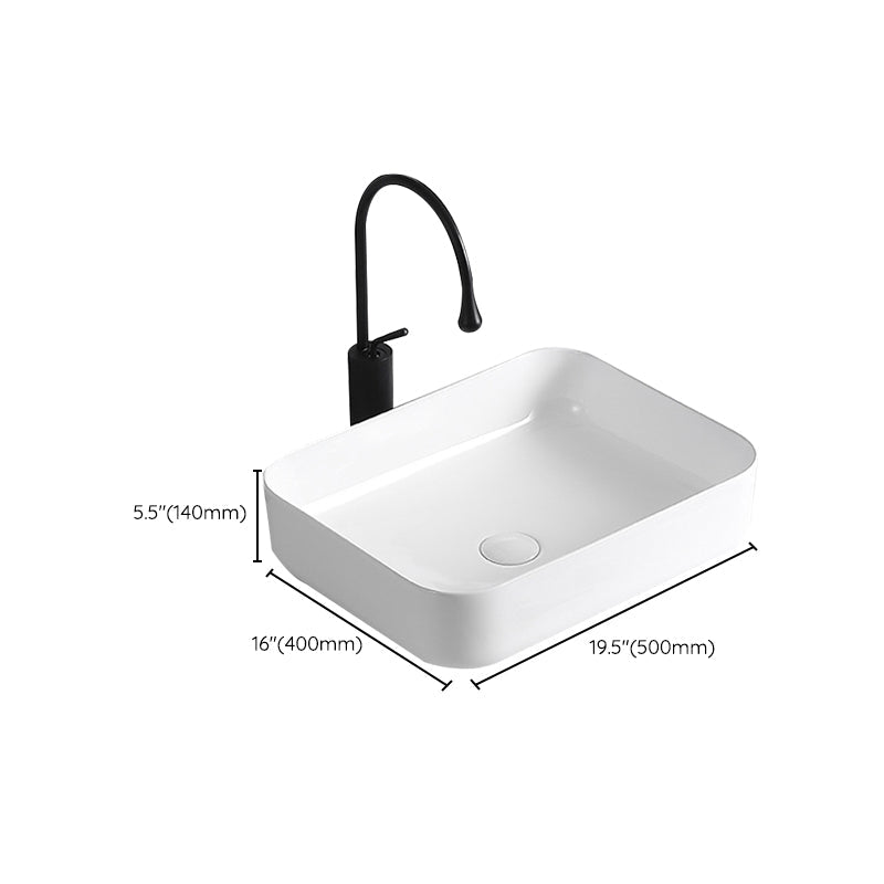 Avtoit | Modern Vessel Sink Porcelain Rectangular Vessel Sink (Not Including Faucet)