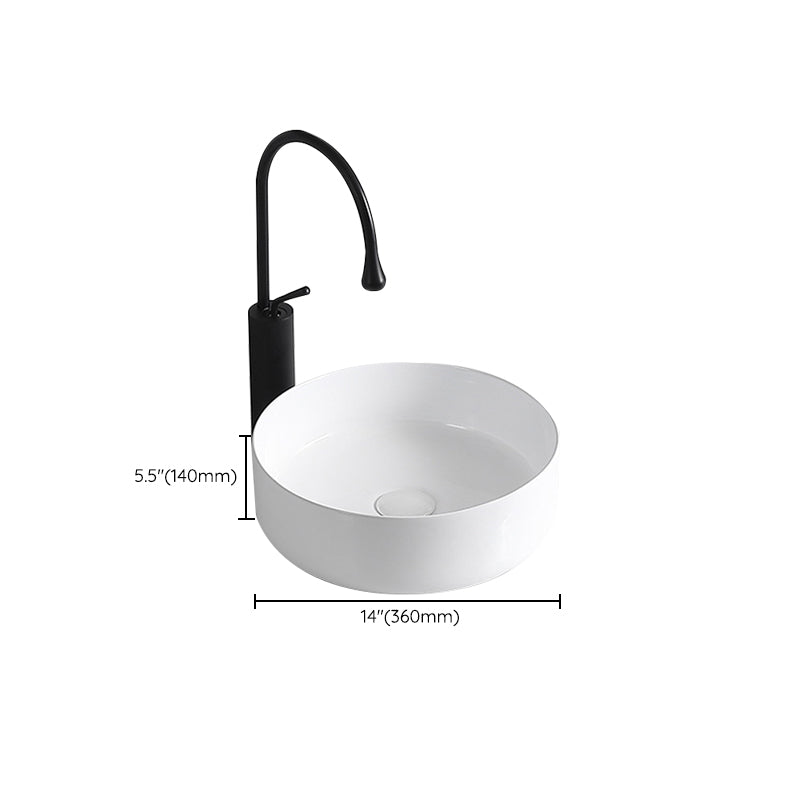 Avtoit | Modern Vessel Sink Porcelain Rectangular Vessel Sink (Not Including Faucet)