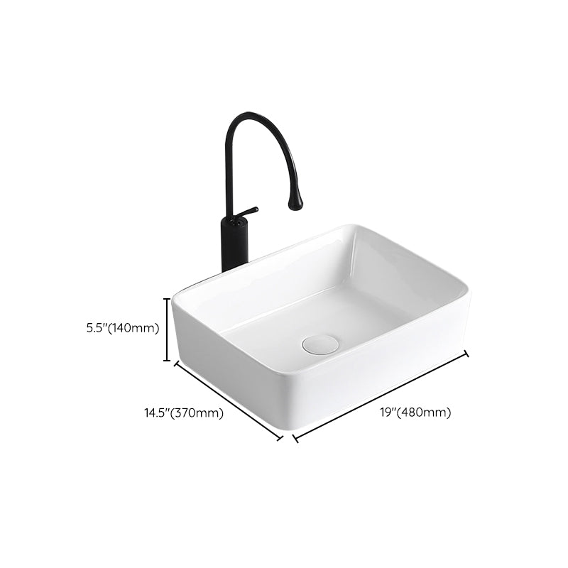 Avtoit | Modern Vessel Sink Porcelain Rectangular Vessel Sink (Not Including Faucet)