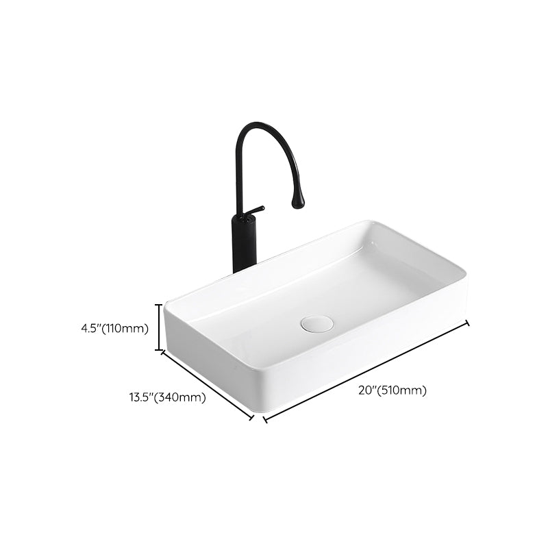 Avtoit | Modern Vessel Sink Porcelain Rectangular Vessel Sink (Not Including Faucet)