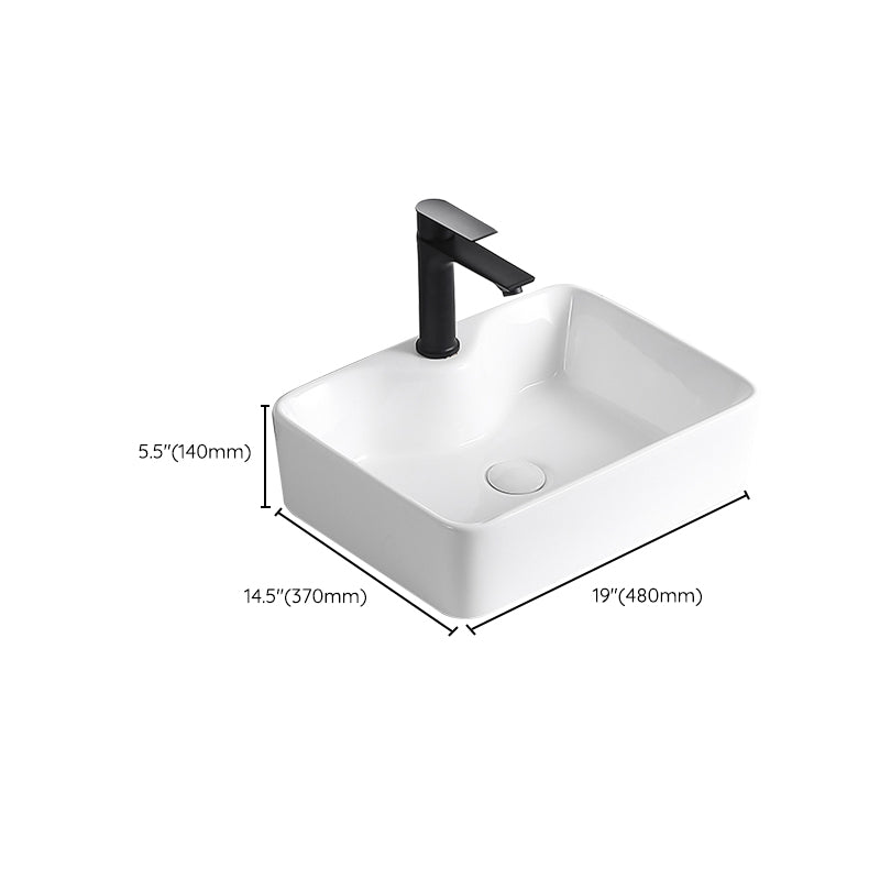 Avtoit | Modern Vessel Sink Porcelain Rectangular Vessel Sink (Not Including Faucet)