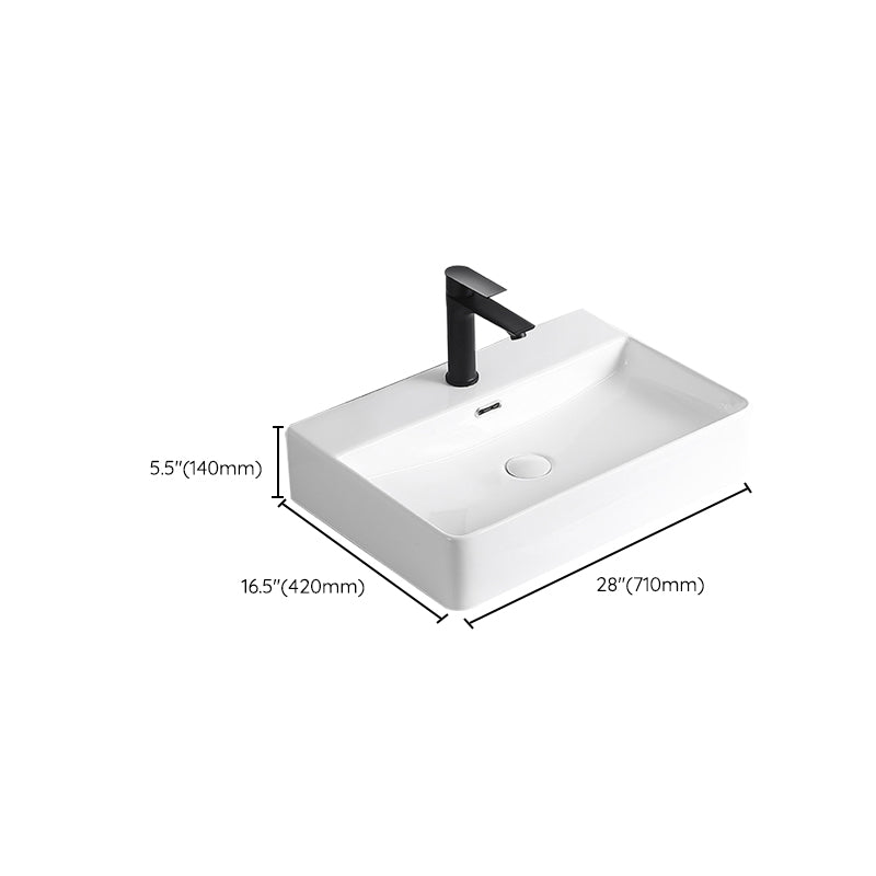 Avtoit | Modern Vessel Sink Porcelain Rectangular Vessel Sink (Not Including Faucet)