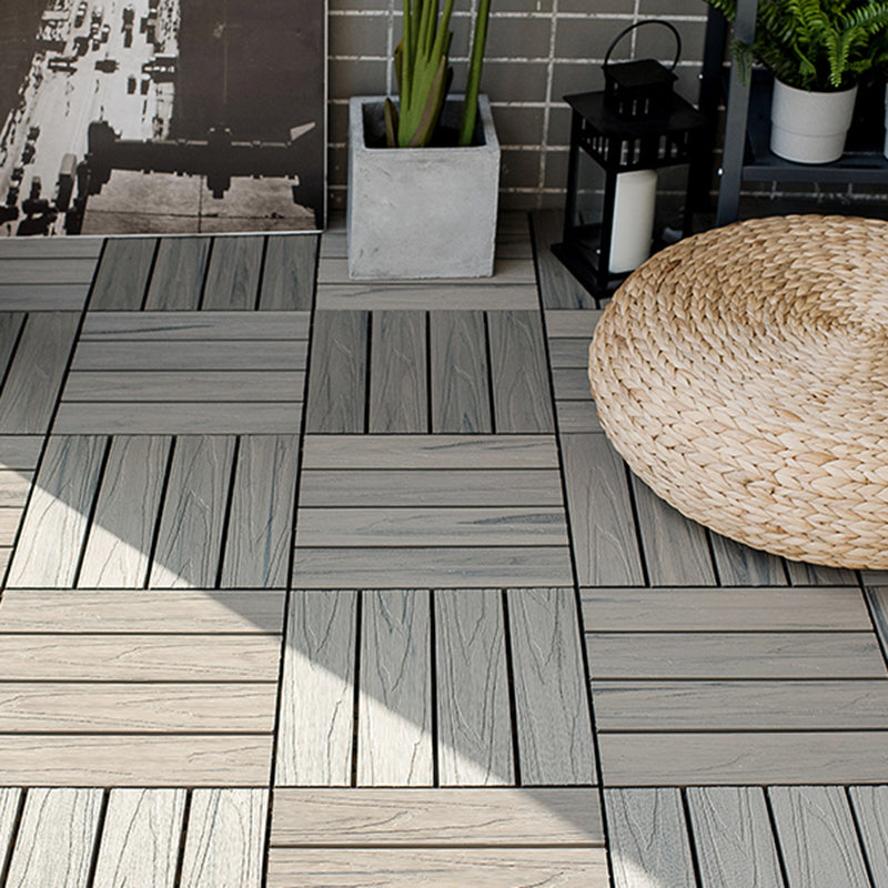 Avtoit | Square Patio Tiles Interlocking Striped Pattern Deck Board