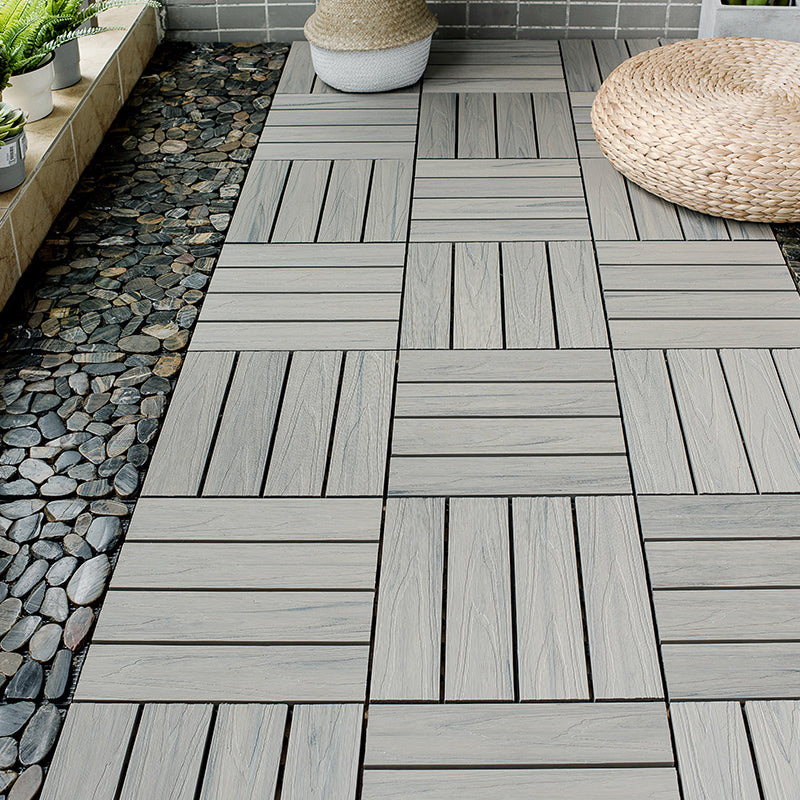 Avtoit | Square Patio Tiles Interlocking Striped Pattern Deck Board