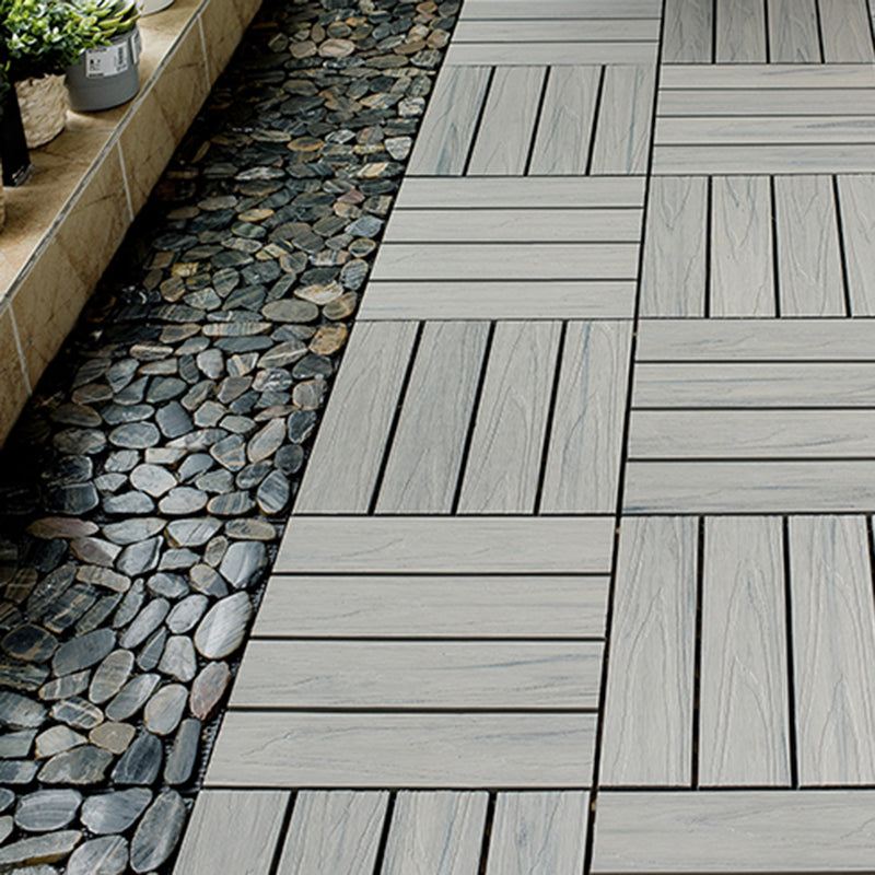 Avtoit | Square Patio Tiles Interlocking Striped Pattern Deck Board