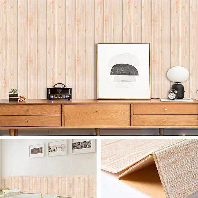 Avtoit | Modern Tin Back Wall Panel Smooth Wall Ceiling Wood Grain Design Set of 1