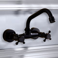 Avtoit | Black Wall-Mounted Bathroom Faucet American Classic Widespread Sink Faucet