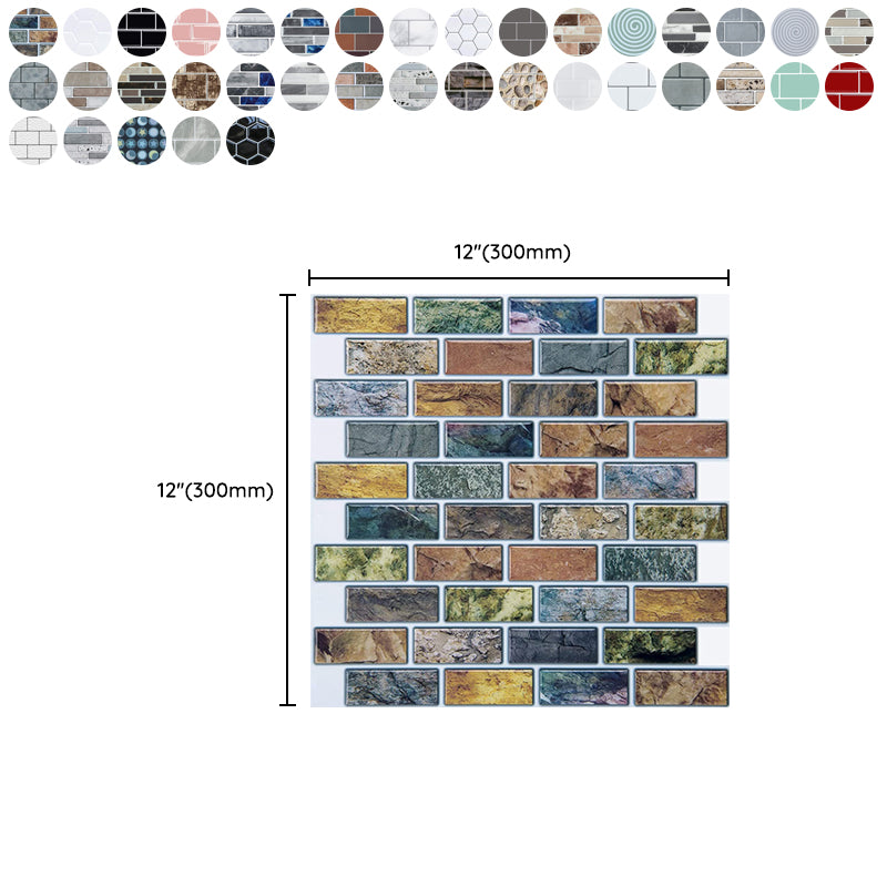 Avtoit | Square Peel-and-Stick Tiles Plastic Indoor Peel & Stick Subway Tile