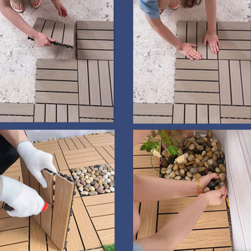 Avtoit | Waterproof Decking Board Strips Composite Square Outdoor Decking Tile Terrace