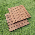 Avtoit | 7-Slat Square Wood Floor Tiles Click Installation Outdoor Floor Tiles