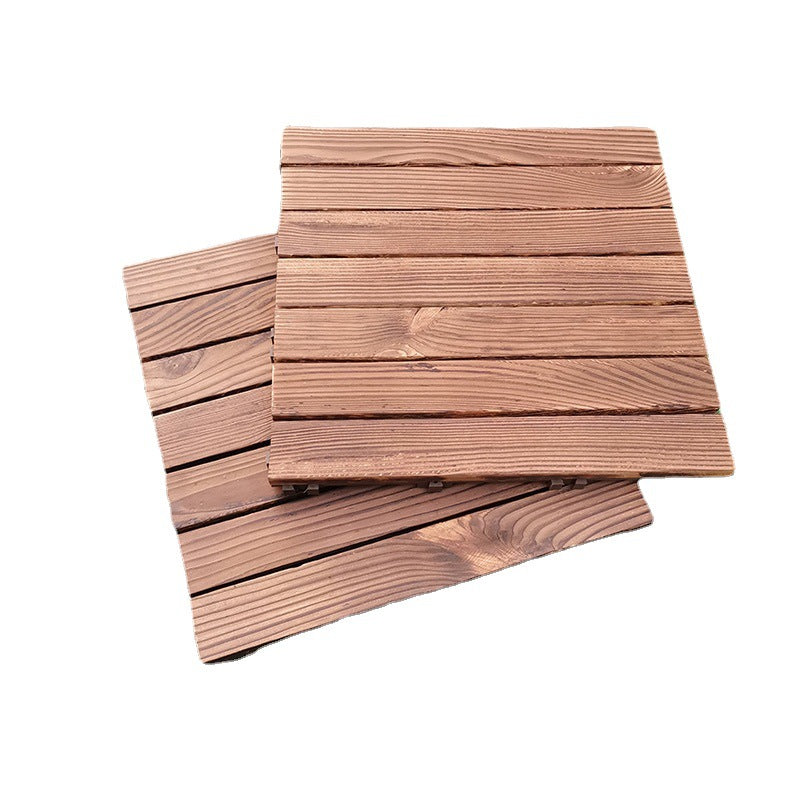 Avtoit | 7-Slat Square Wood Floor Tiles Click Installation Outdoor Floor Tiles