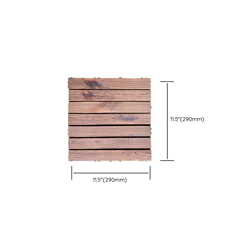 Avtoit | 7-Slat Square Wood Floor Tiles Click Installation Outdoor Floor Tiles