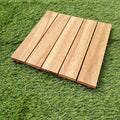 Avtoit | Teak-Finish 5-Slat Square Wooden Floor Tiles Connection Garden Tiles
