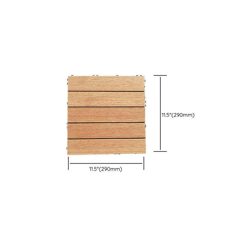 Avtoit | Teak-Finish 5-Slat Square Wooden Floor Tiles Connection Garden Tiles