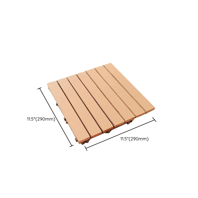 Avtoit | Yellow 6-Slat Square Wood Floor Tiles Click System Floor Tiles