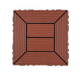 Avtoit | 12" X 12" PVC 6-Slat Square Patio Tiles Snap Fit Installation Outdoor Floor Tiles