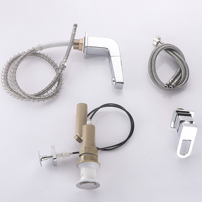 Avtoit | Bathroom faucet lever handle brass handheld shower sink faucet