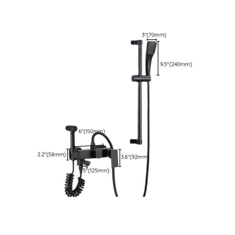 Avtoit | Black Wall-Mounted Shower Head Combo Modern Metal Shower System