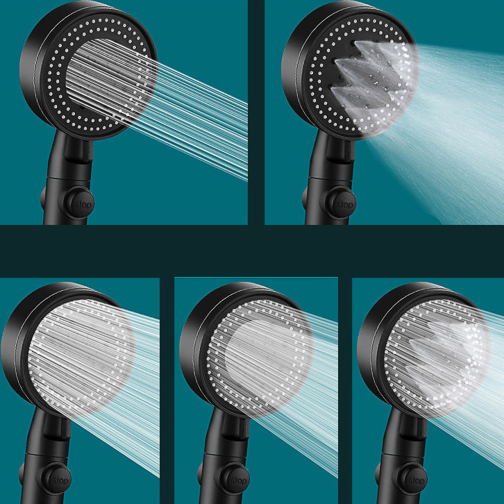 Avtoit | Classic Shower Head Adjustable Spray Pattern Round Shower Head in Black