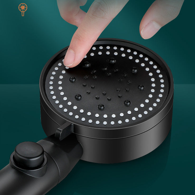 Avtoit | Classic Shower Head Adjustable Spray Pattern Round Shower Head in Black