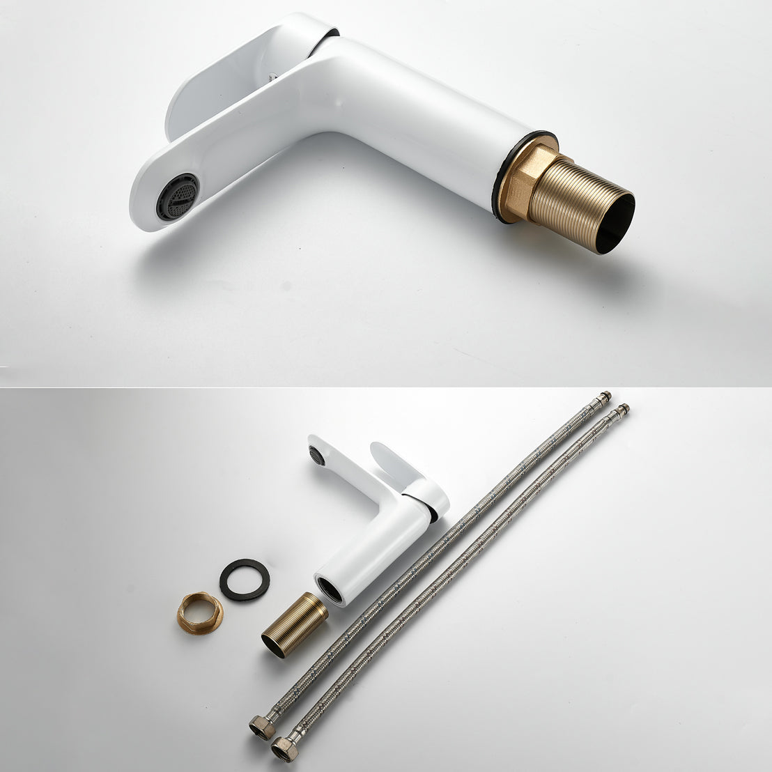 Avtoit | Bathroom Sink Faucet Lever Handle Brass Monochrome Bathroom Faucet
