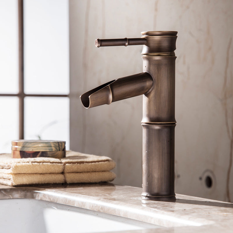 Avtoit | Farmhouse-style vessel sink bathroom faucet round brass faucet