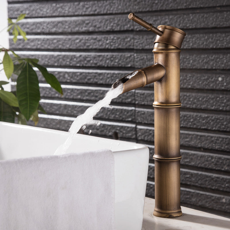 Avtoit | Farmhouse-style vessel sink bathroom faucet round brass faucet