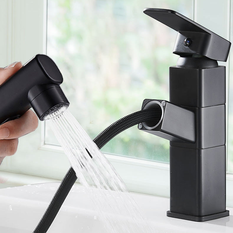 Avtoit | Bathroom faucet with pull-out lever handle Single hole basin mixer