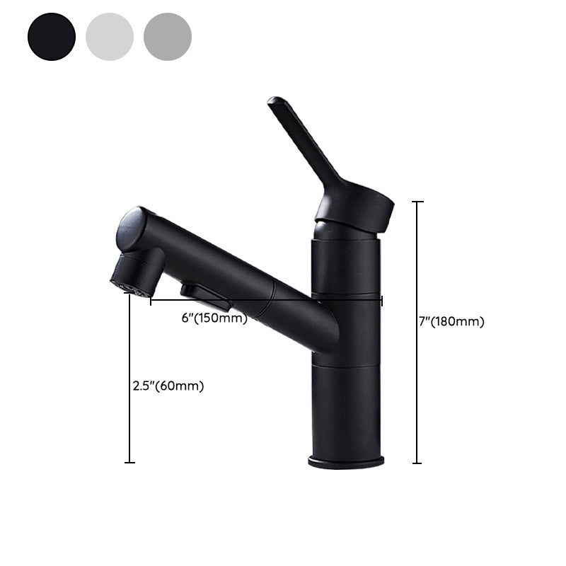 Avtoit | Bathroom faucet with pull-out lever handle Single hole basin mixer
