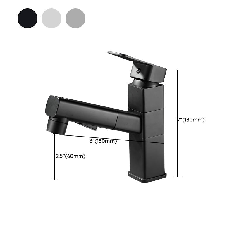 Avtoit | Bathroom faucet with pull-out lever handle Single hole basin mixer