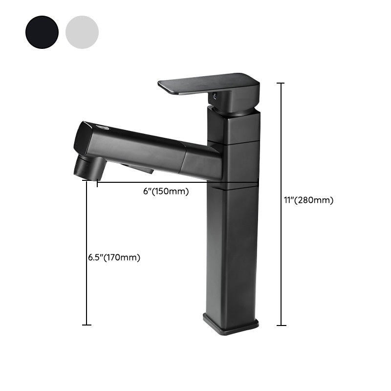 Avtoit | Bathroom faucet with pull-out lever handle Single hole basin mixer