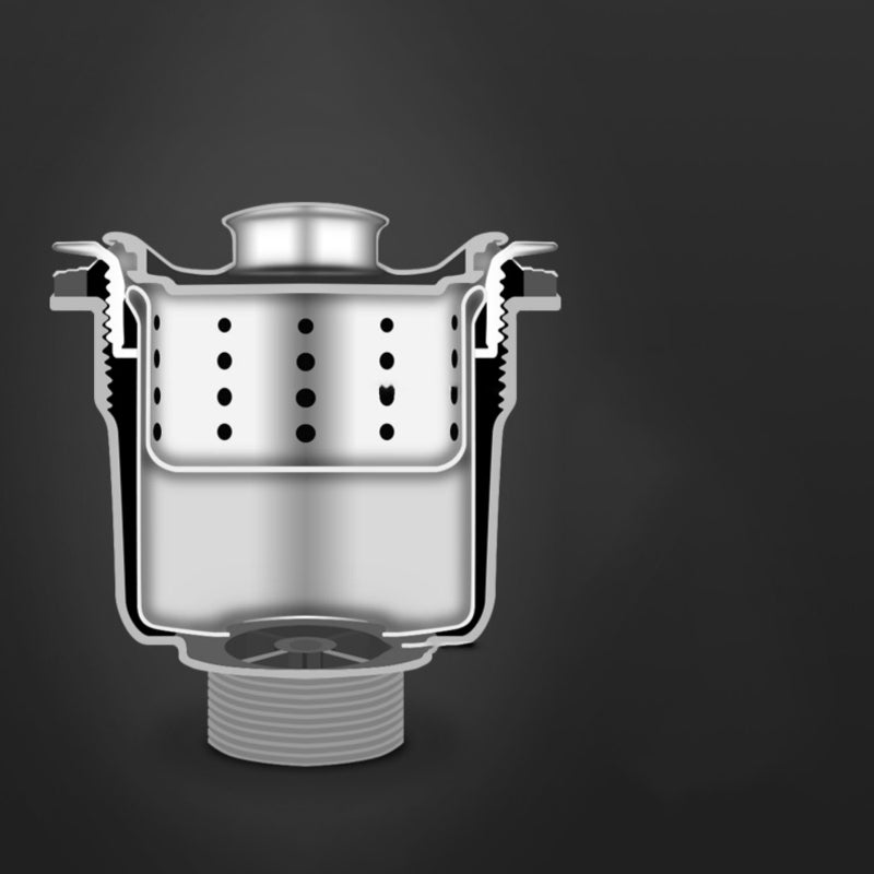 Avtoit | Stainless Steel Round Sink in Black Single Basin Undermount Sink with Basket Strainer