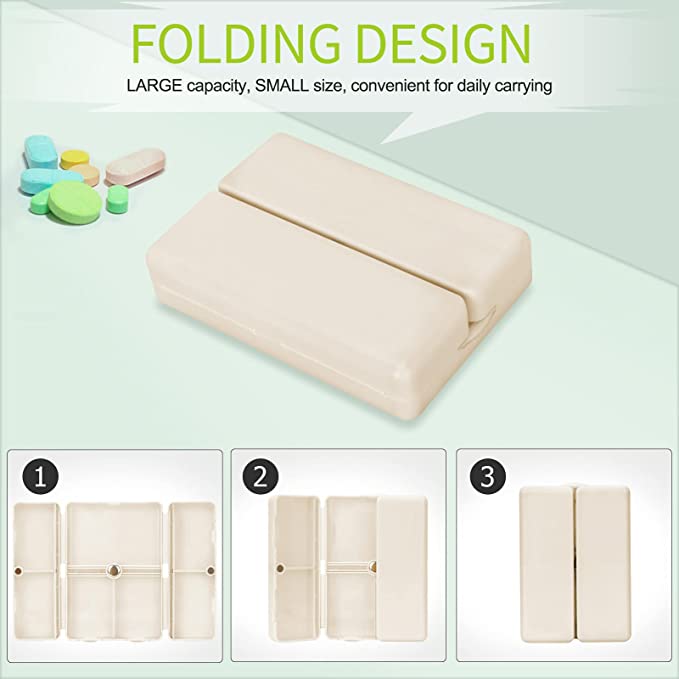 Avtoit | Daily Pill Organizer – Portable 7-Compartment Box with Secure Magnetic Closure (3 Pieces)