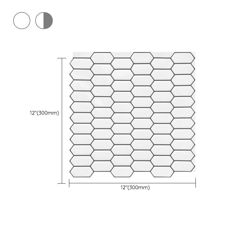 Avtoit | Modern Peel & Stick Field Tile PVC Hexagon Mosaic Tile Peel and Stick Back Wall