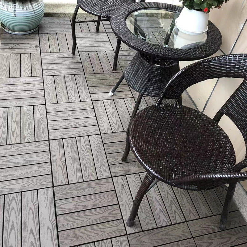 Avtoit | 30 cm x 30 cm Square PVC Terrace Tiles Snap Installation Outdoor Floor Tiles