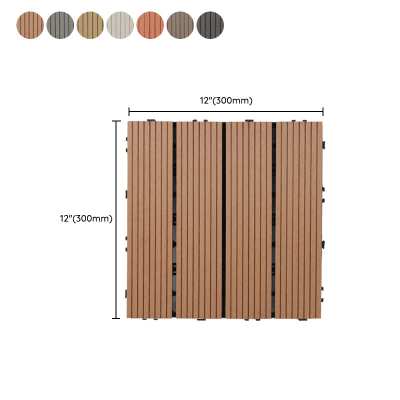 Avtoit | 30 cm x 30 cm Square PVC Terrace Tiles Snap Installation Outdoor Floor Tiles
