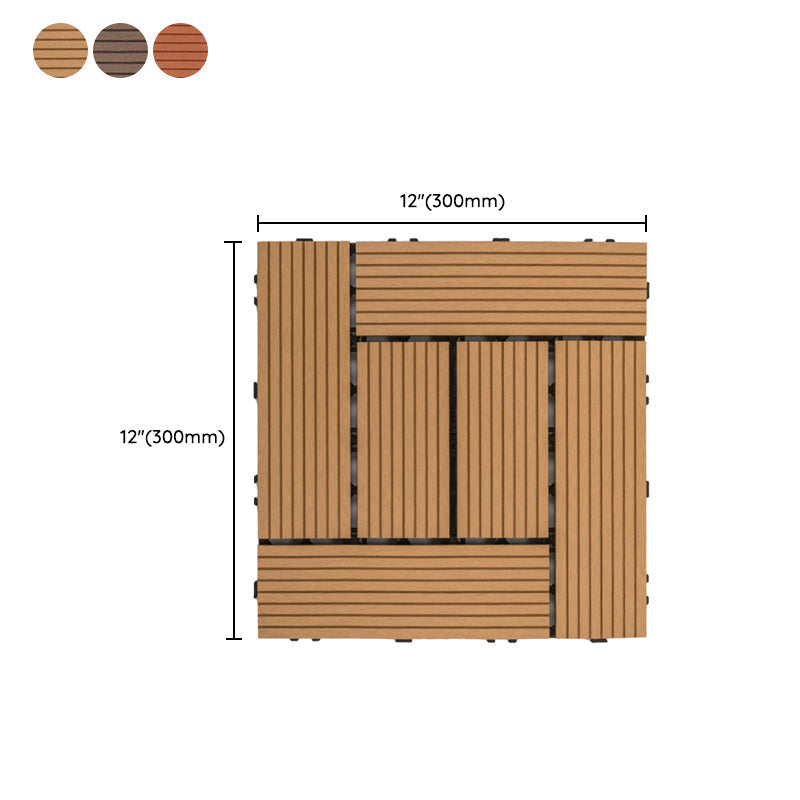 Avtoit | 30 cm x 30 cm Square PVC Terrace Tiles Snap Installation Outdoor Floor Tiles