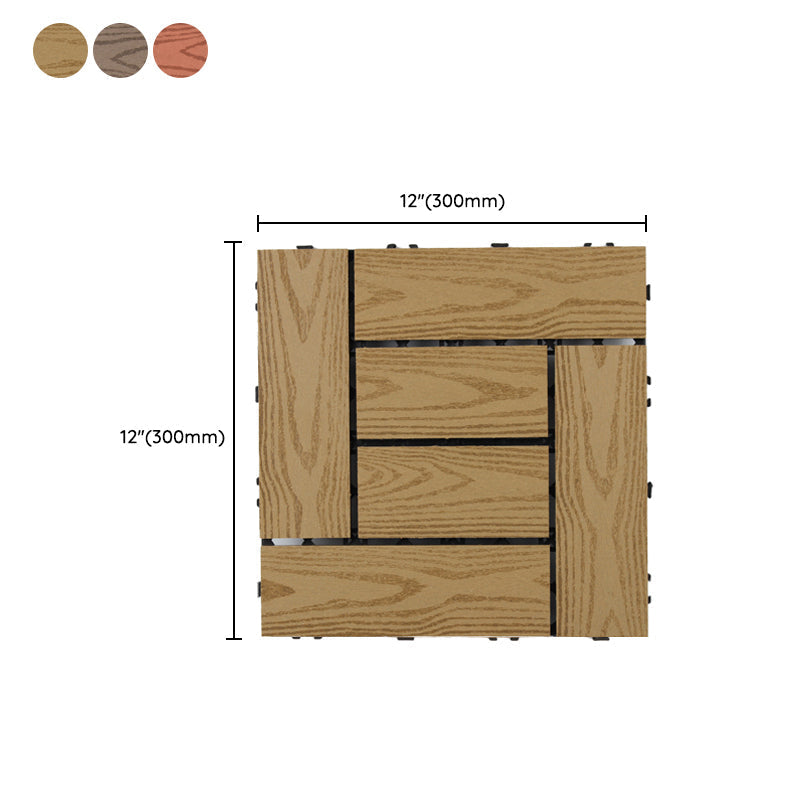 Avtoit | 30 cm x 30 cm Square PVC Terrace Tiles Snap Installation Outdoor Floor Tiles