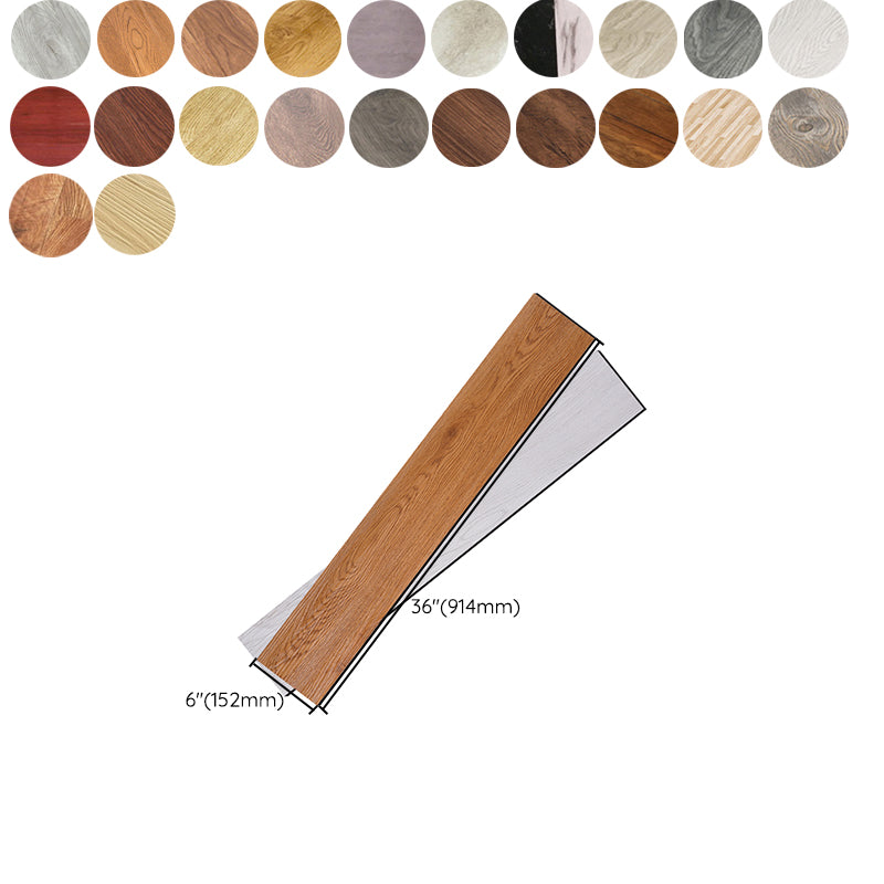 Avtoit | Smooth PVC Flooring Peel and Stick Wood Look Rectangular Vinyl Flooring
