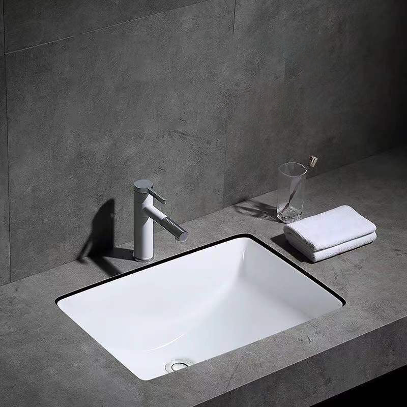 Avtoit | Modern Under-mount Sink Oval Porcelain with Pop-Up Drain Sink