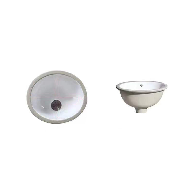 Avtoit | Modern Under-mount Sink Oval Porcelain with Pop-Up Drain Sink
