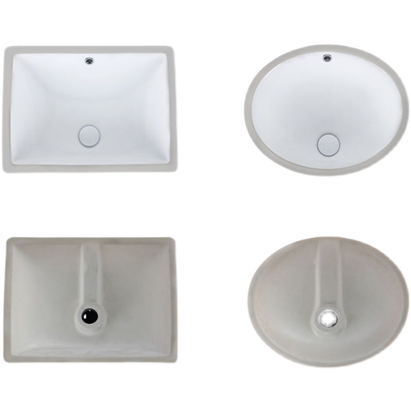 Avtoit | Modern Under-mount Sink Oval Porcelain with Pop-Up Drain Sink
